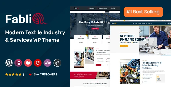 Fablio – Textile Industry WordPress Theme + RTL