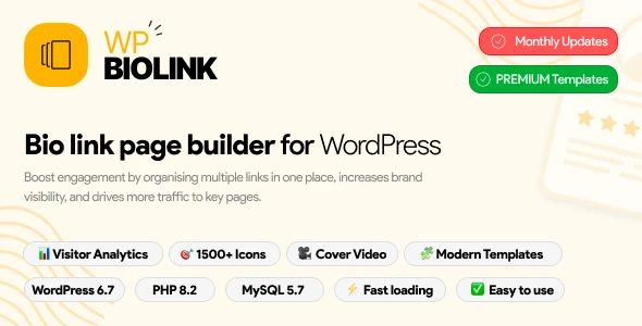 WP BioLink – Bio Links Page Builder for WordPress